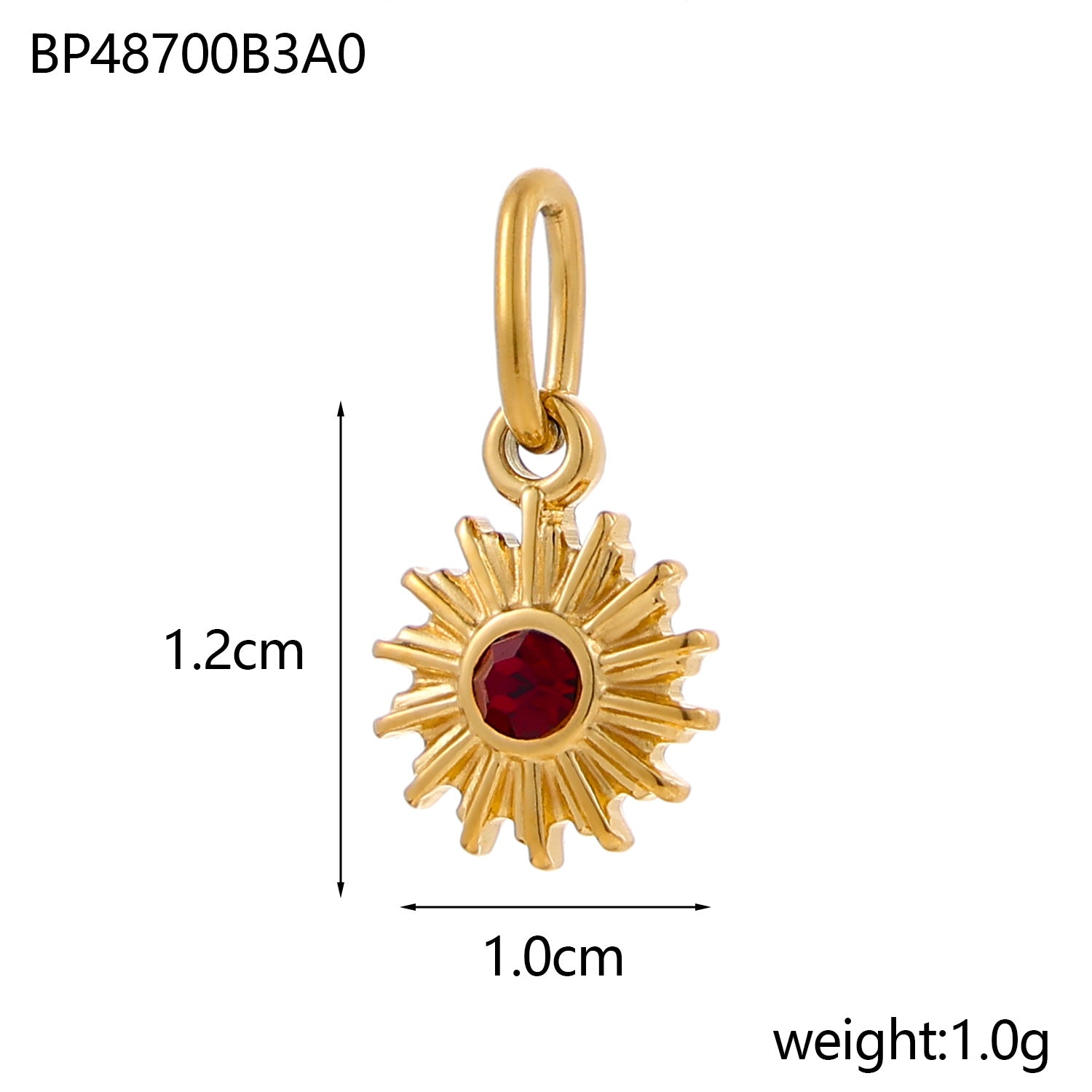 Wholesale Sun Bohemian Natural Stone Titanium Steel Pendant DIY Crescent Stainless Steel Pendant