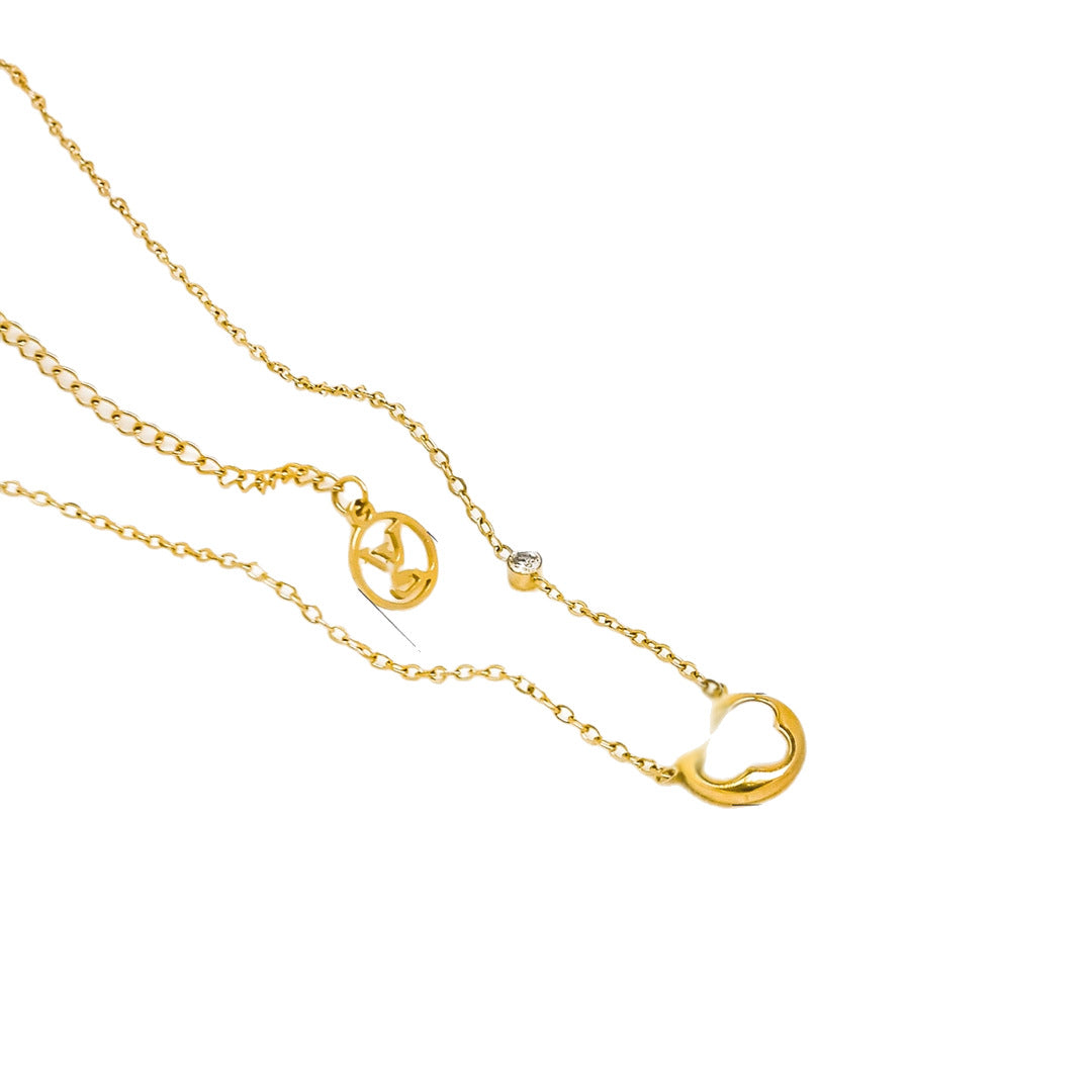 Wholesale Curved Shell Gold Plated Titanium Steel Necklace Trendy Jewelry Accessory