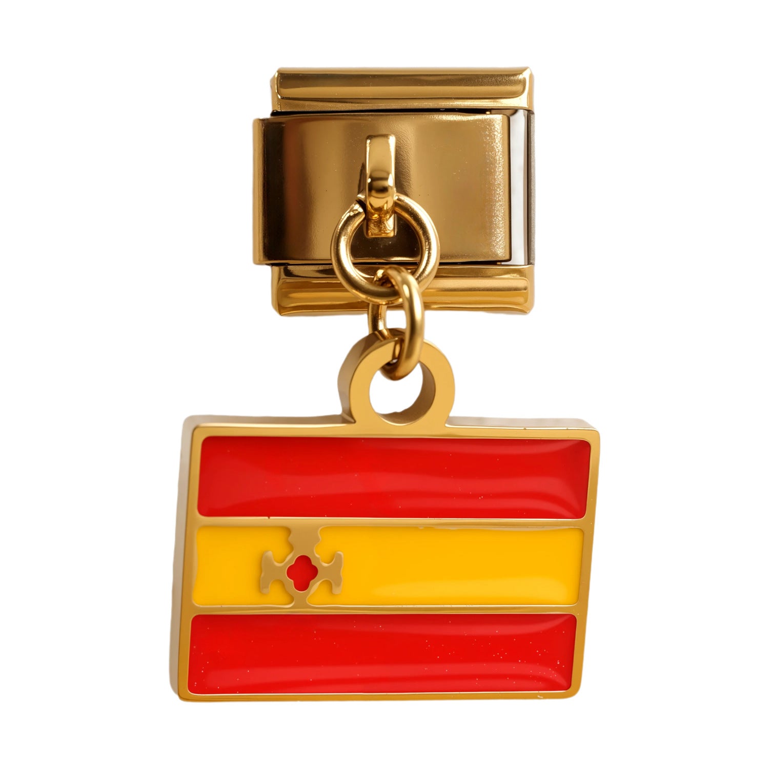 Wholesale 5PCS Italian Charm Bracelet Gold Flag Pendant Stylish Stainless Steel Jewelry Accessory