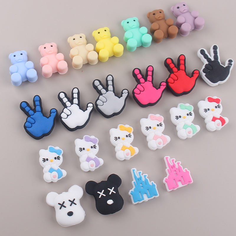 Wholesale Cartoon Cute Cartoon Silicone Bear Series Focal Beads DIY Bead Accessories