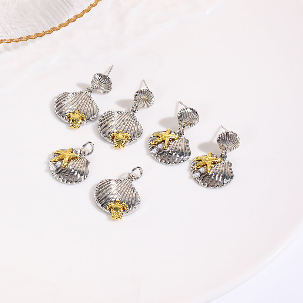 Wholesale  Pearl Starfish Turtle Scallop Necklace