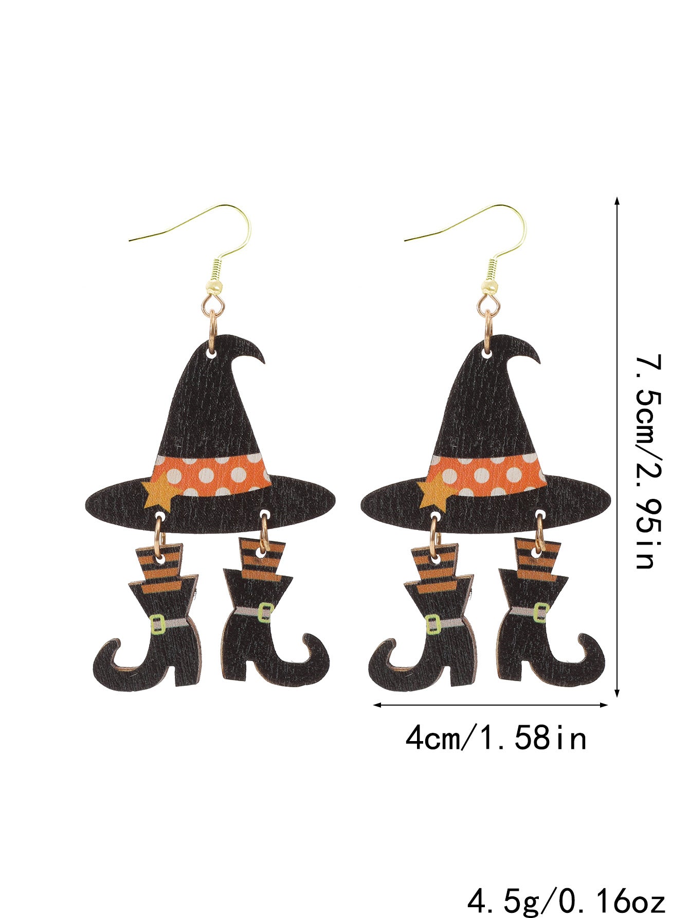 Wholesale Halloween wood chip earrings