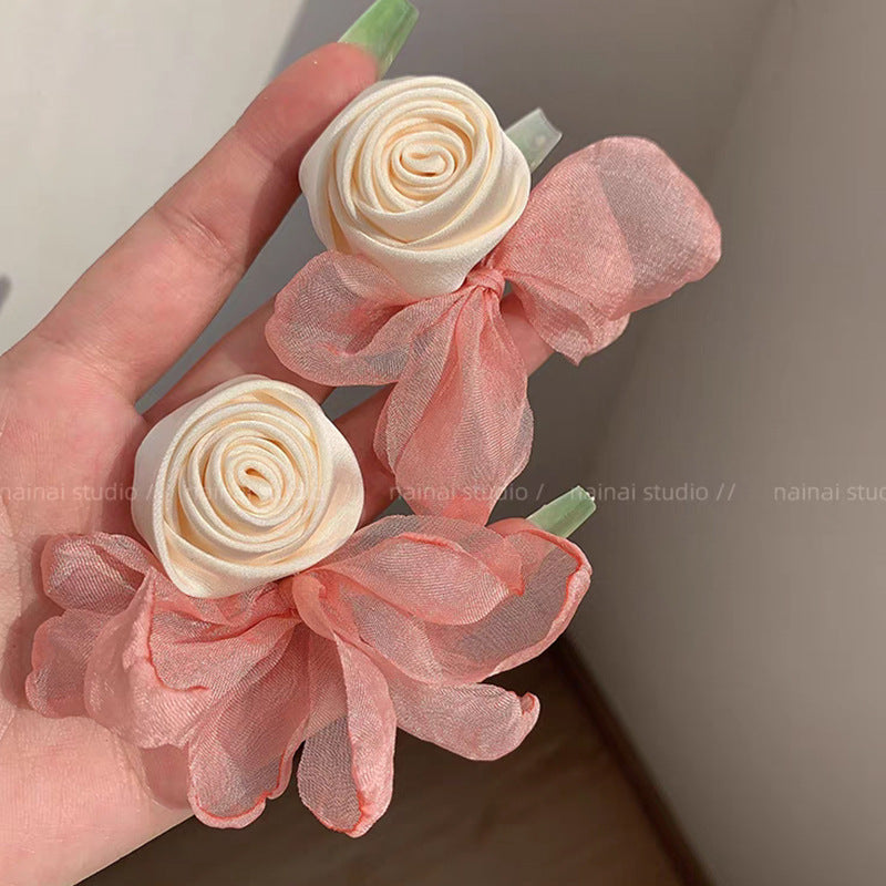 Wholesale Rose Flower Alloy Earrings