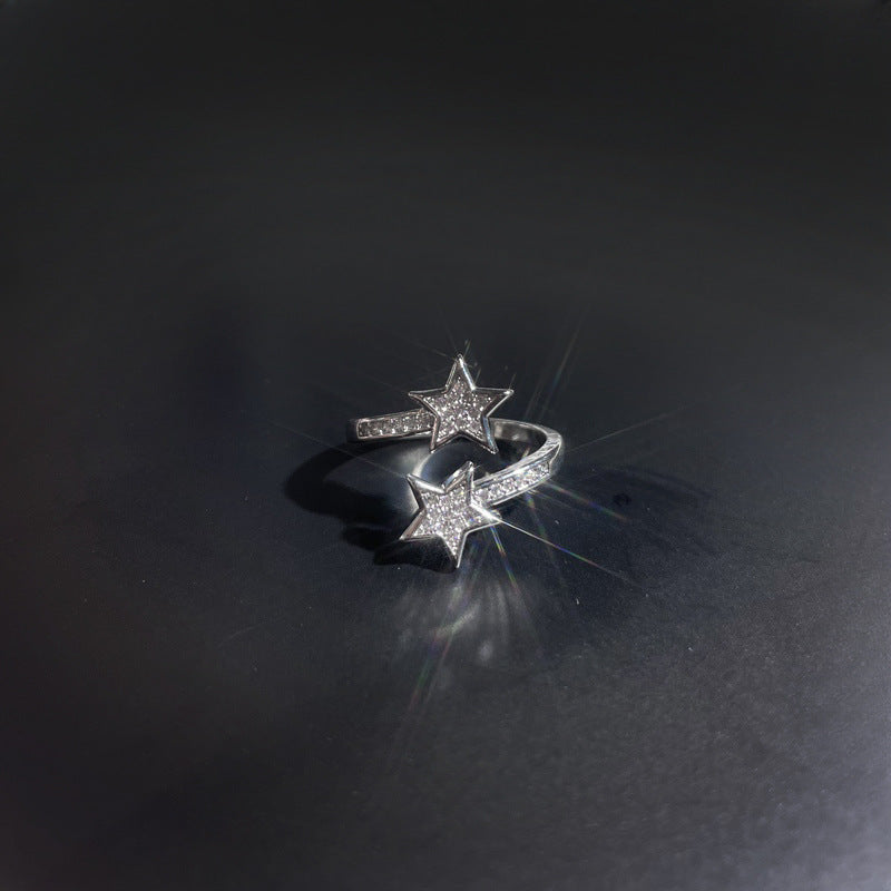 Wholesale Light luxury high-grade full Diamond Star series open ring