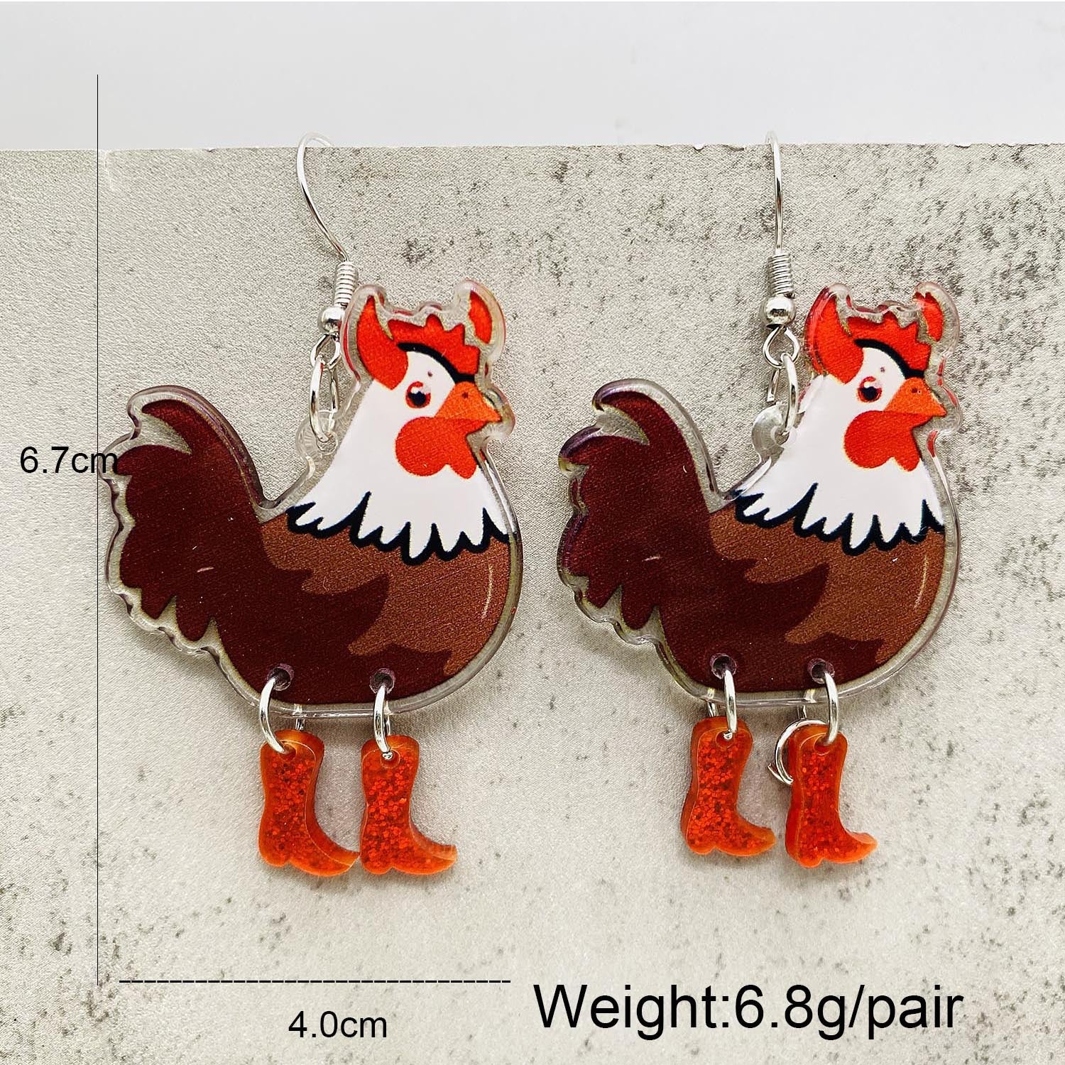 Wholesale Halloween Christmas Rooster Acrylic Earrings ACC-ES-ChenY053