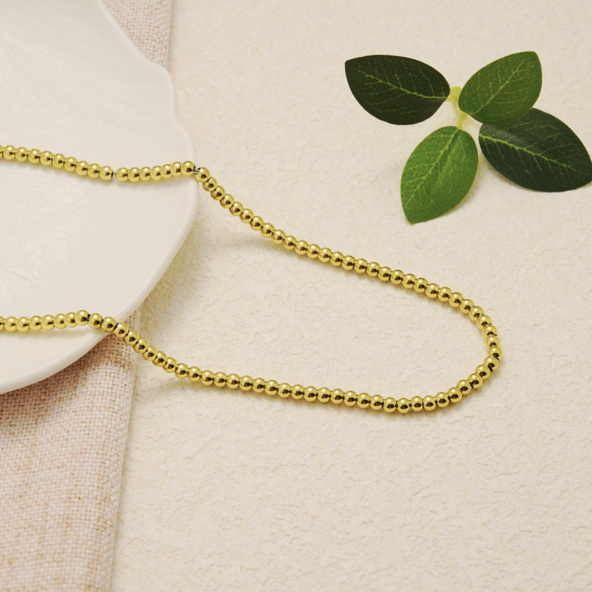 Wholesale Stainless Steel  Round Bead Chain Necklaces