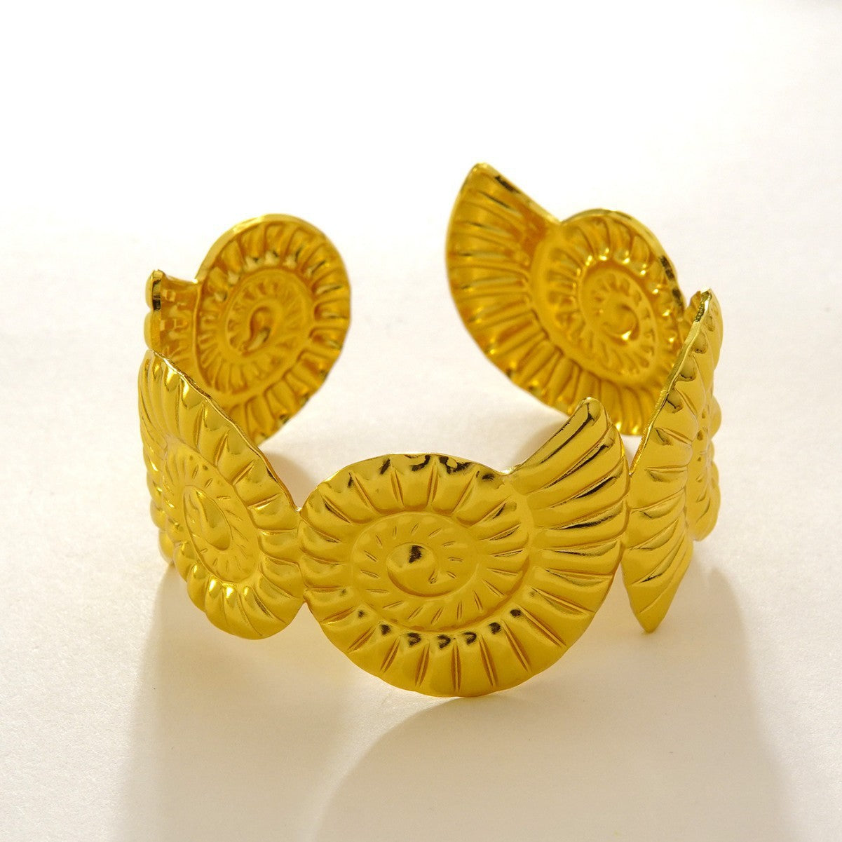 Wholesale Light Luxury Stainless Steel Open Cuff Bracelet with Cutout Design