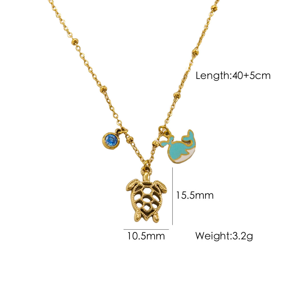 Wholesale Ocean Series 14K Gold Stainless Steel Necklace