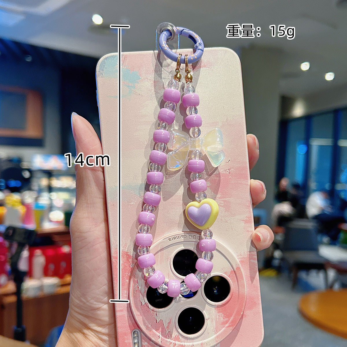 Wholesale  Luxury Beaded  Bow Phone Charm
