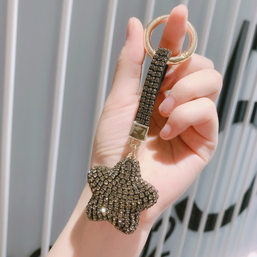 Wholesale Rhinestone Five-pointed Star Alloy Keychain Lanyard Keychain ACC-KC-ShuoT021