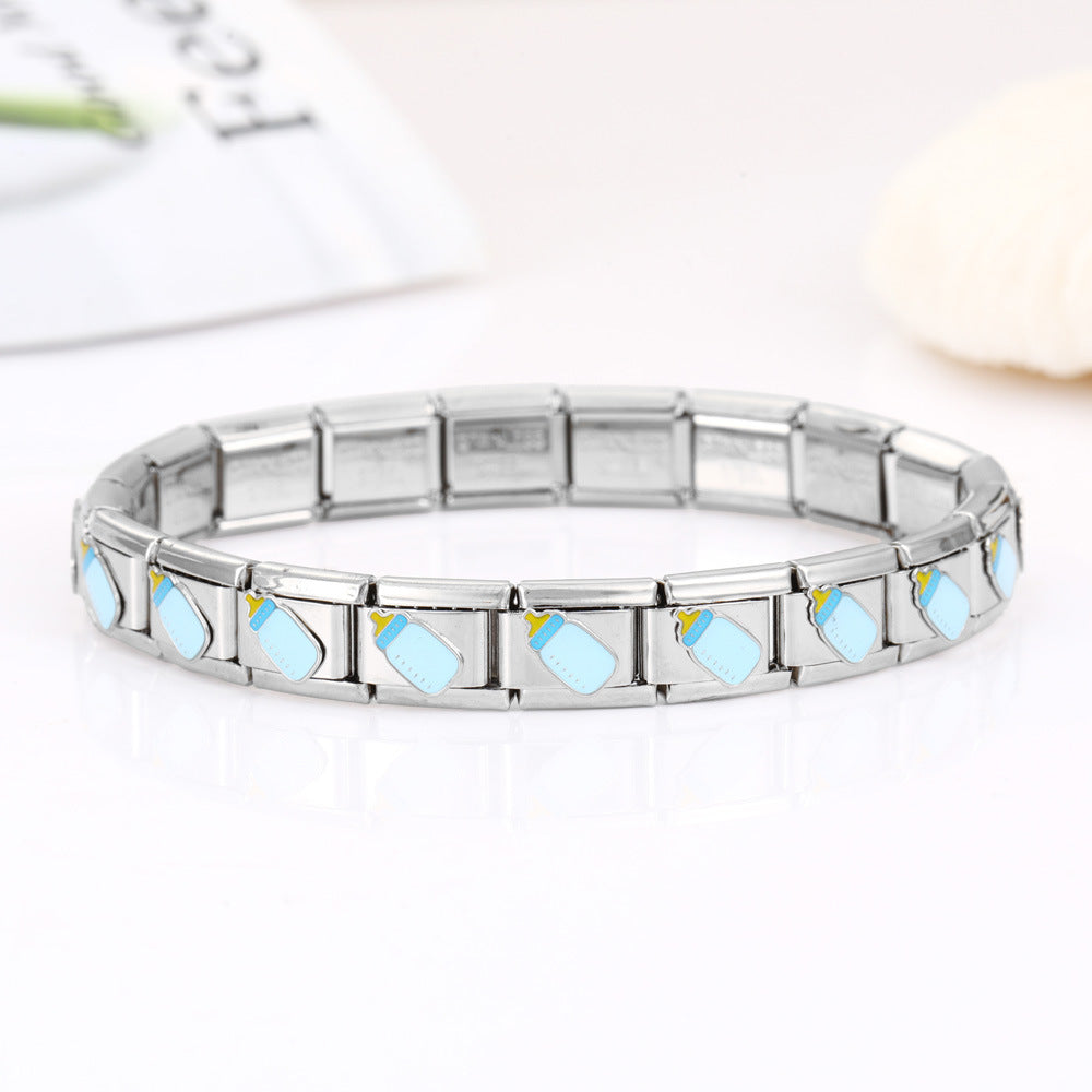 Wholesale  Italian Charm Bracelet 9mm DIY Splicing Creative  Creative Stainless Steel Composable Bracelet