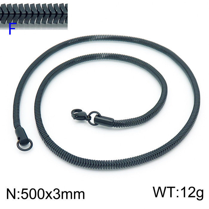 Wholesale 304 Titanium Steel Necklace Square Snake Bone Chain ACC-NE-KaLun004