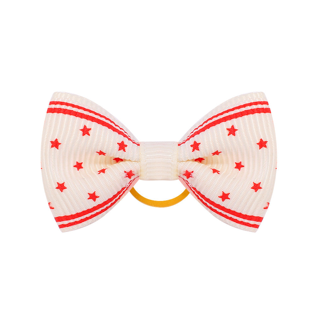 Wholesale 12pcs Children's Printed Bow Kids Hair Scrunchies ACC-HS-YaLun001
