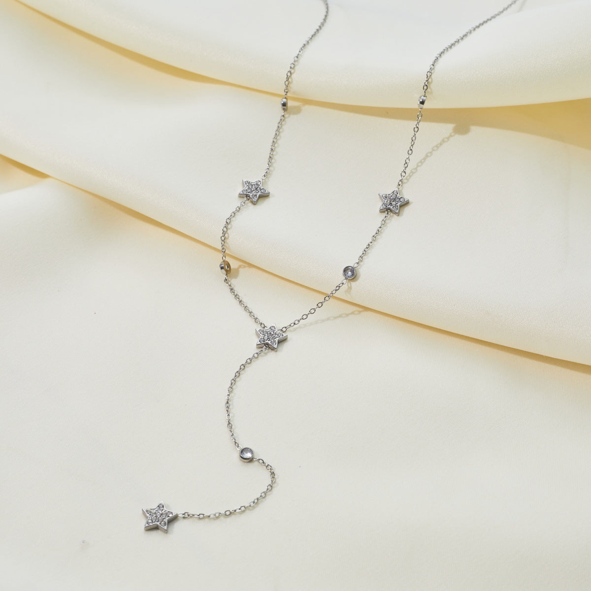 Wholesale Gentle Star Zircon Y-Necklace and Bracelet Set