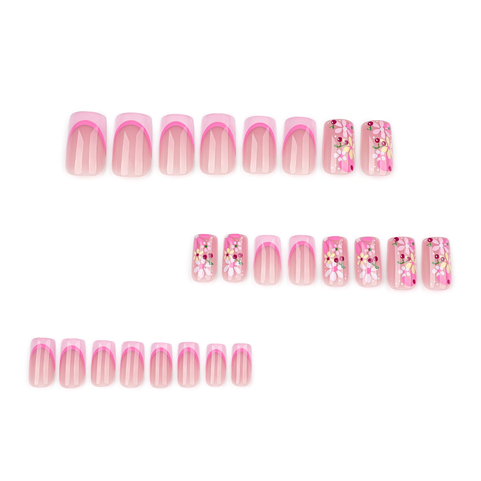 Wholesale 24 Pieces/box Contrast Color Flower Bow Nails Kits Nail Stickers