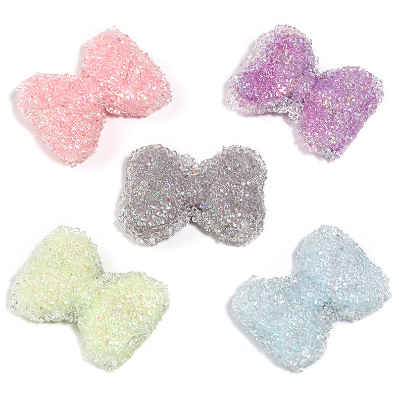 Wholesale 5pcs Rhinestone Bow Soft Sugar Beads Full of Diamond Beads DIY Accessories ACC-BDS-BLG035