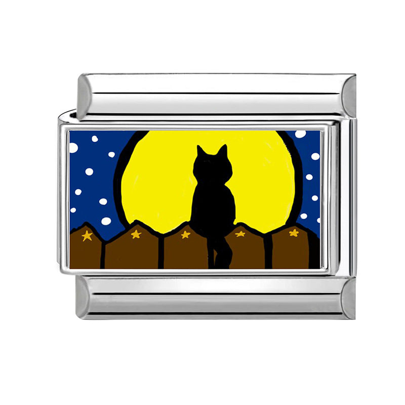 Wholesale Land Animal Italian Charms DIY pets Single Section Creative Stainless Steel Composable Bracelet