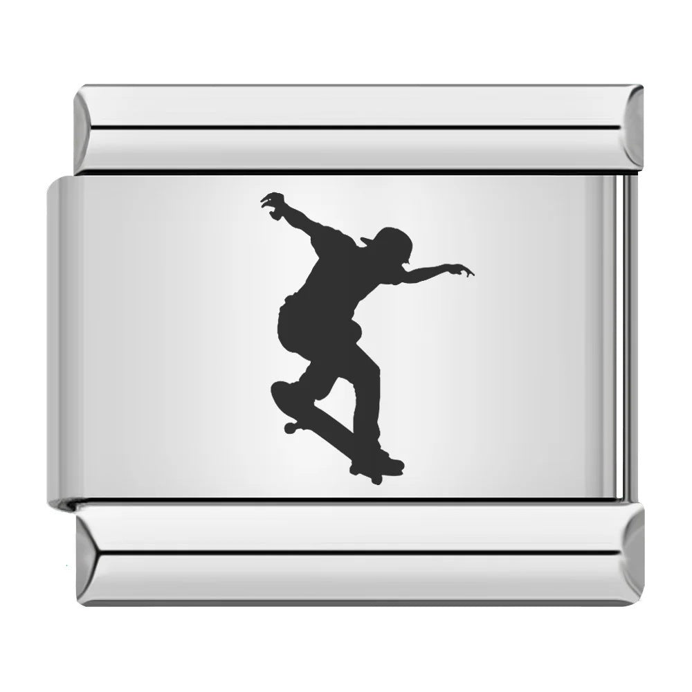 Wholesale 9mm Italian Charm Starter Bracelets DIY square Single Section Creative Stainless Steel Composable Bracelet