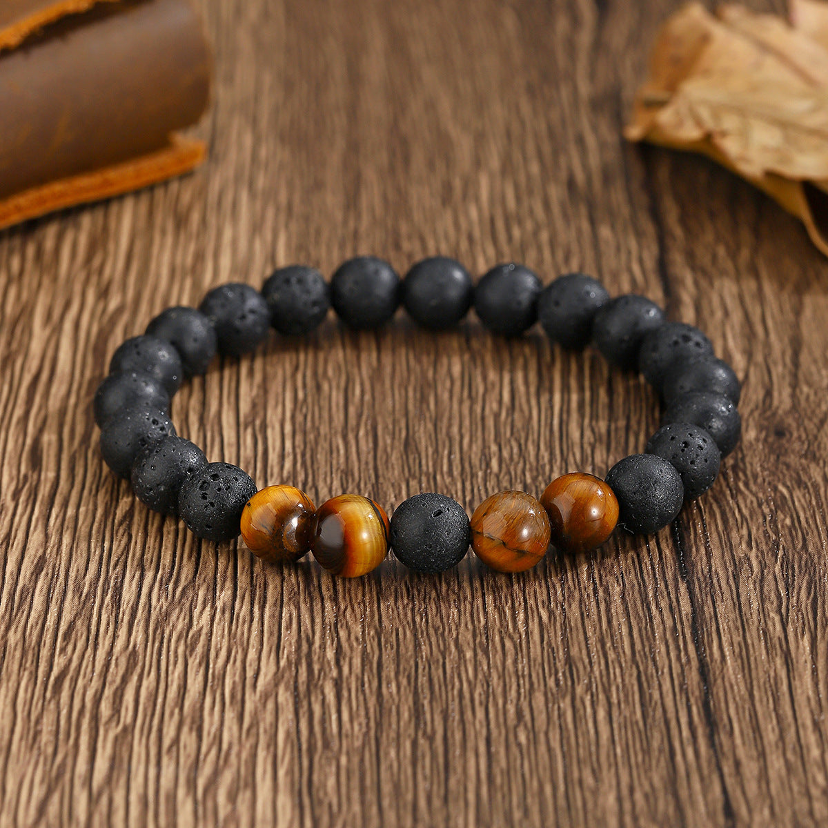 Wholesale Retro Turquoise Tiger Eye Stone Elastic Bracelet Trendy Unisex Jewelry Accessory For Everyday Wear And Gift