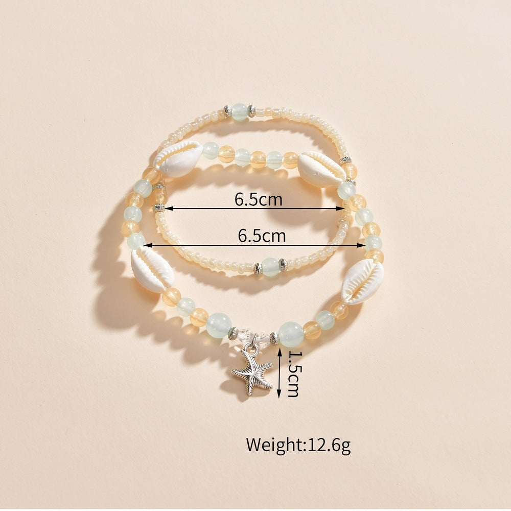 Wholesale Fashion Ocean Style Alloy Starfish Pendant  Anklet