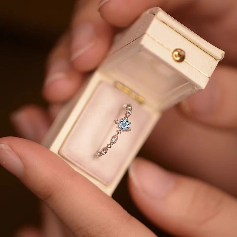 Wholesale Blue Snowflake Ring Women's Light Luxury  Ring