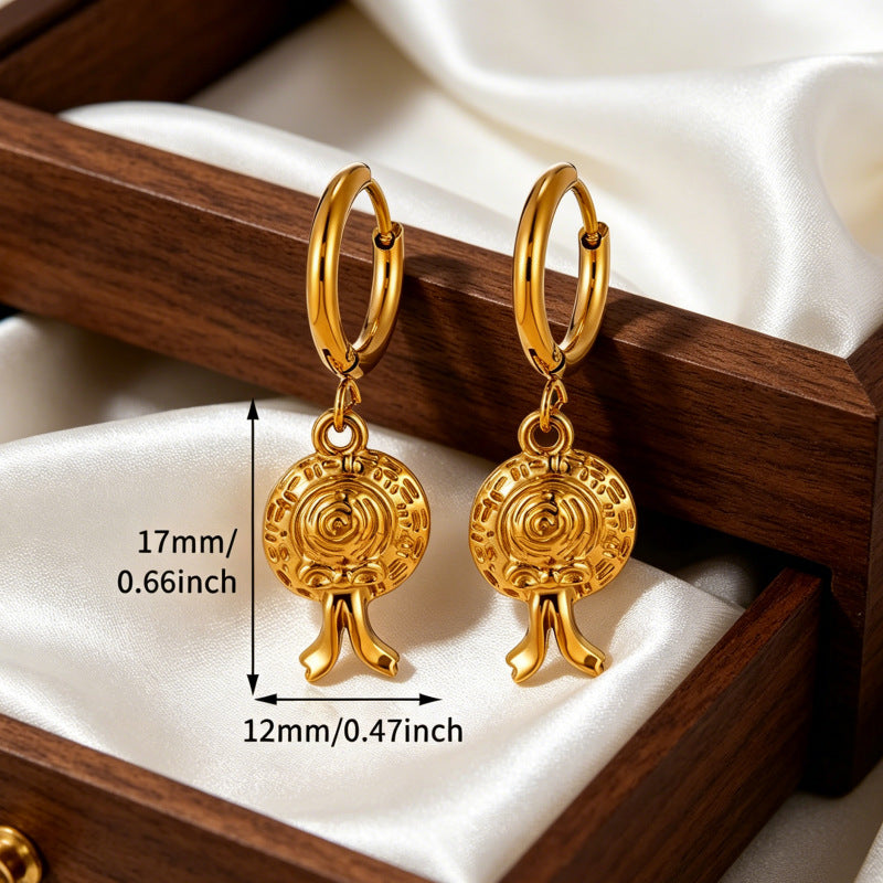 Wholesale Stainless Steel Love Angel Earrings Trendy Fashion Accessory Jewelry