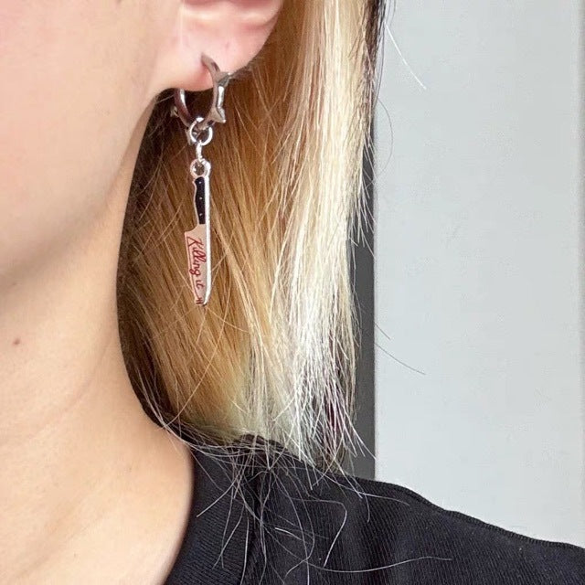 Wholesale Diablo Gothic Punk Rock Dagger Stud Stud Earrings