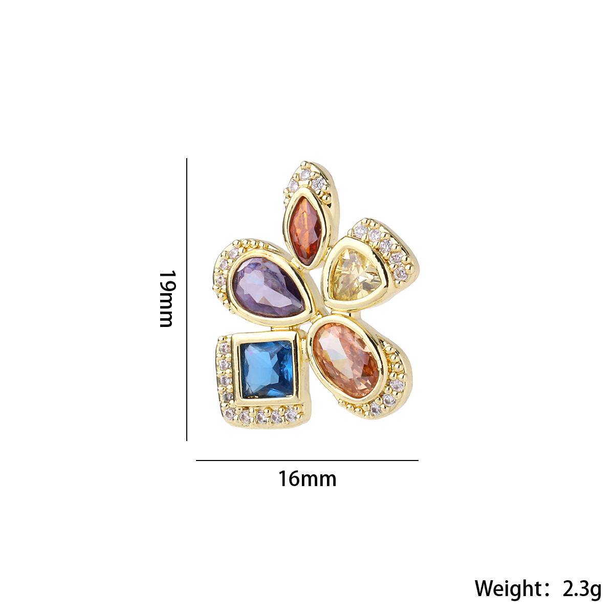 Wholesale Chic Flower Brass Pendant Gold Plated Zircon Necklace Accessory Elegant Women S Collarbone Chain Jewelry Gift
