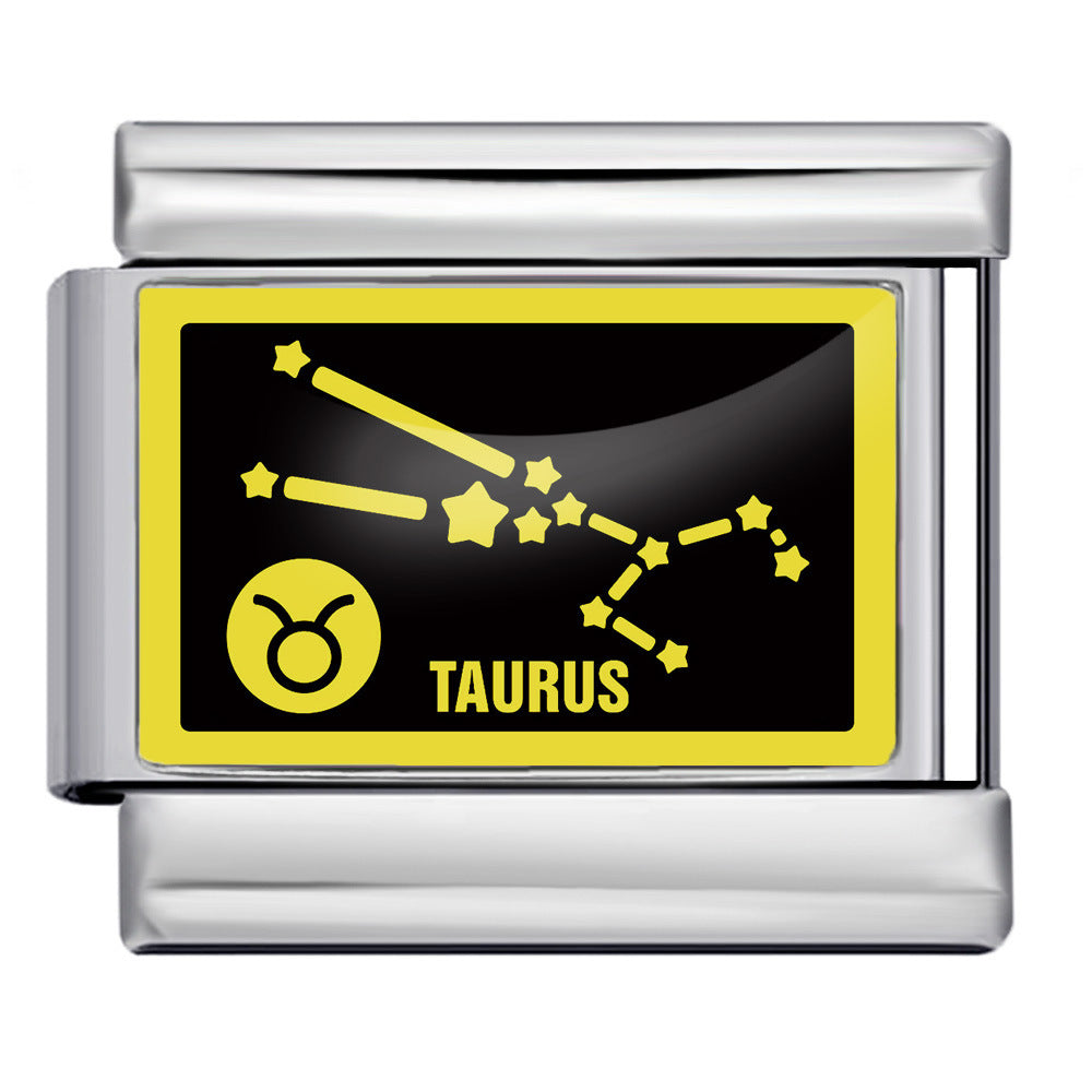 Wholesale Italian Charm Bracelet 9mm DIY Splicing 12 Constellation Series Stainless Steel Composable Bracelet