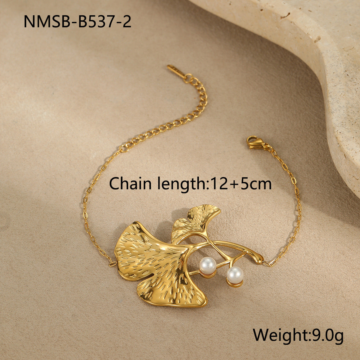 Wholesale  luxury ginkgo leaf exaggerated earrings stainless steel bracelet rings