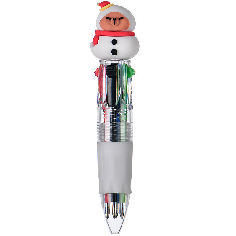Wholesale Cute cartoon Christmas four-color ballpoint pen