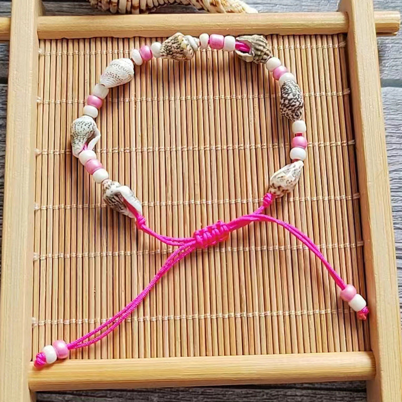 Wholesale Rice Beads Natural Shell Conch Hand Braided Bracelet Rope Beaded Bracelets ACC-BT-Youl003