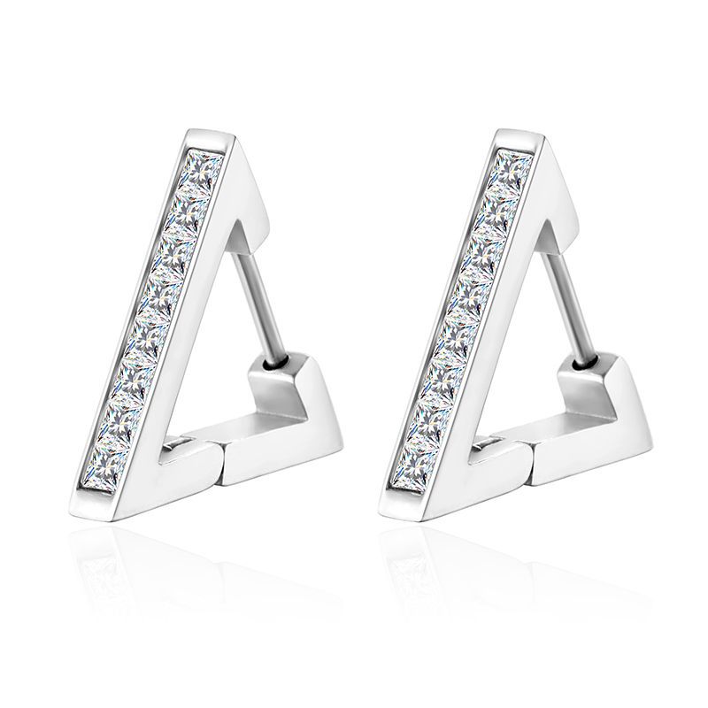 Wholesale Titanium Steel Square diamond earrings