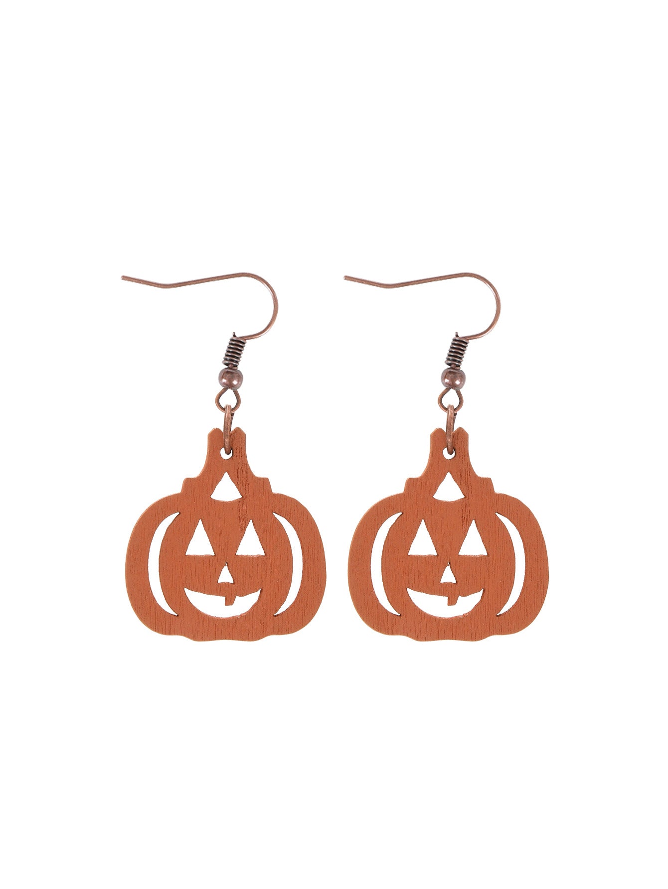 Wholesale Wood Flower Skull Pumpkin Earrings