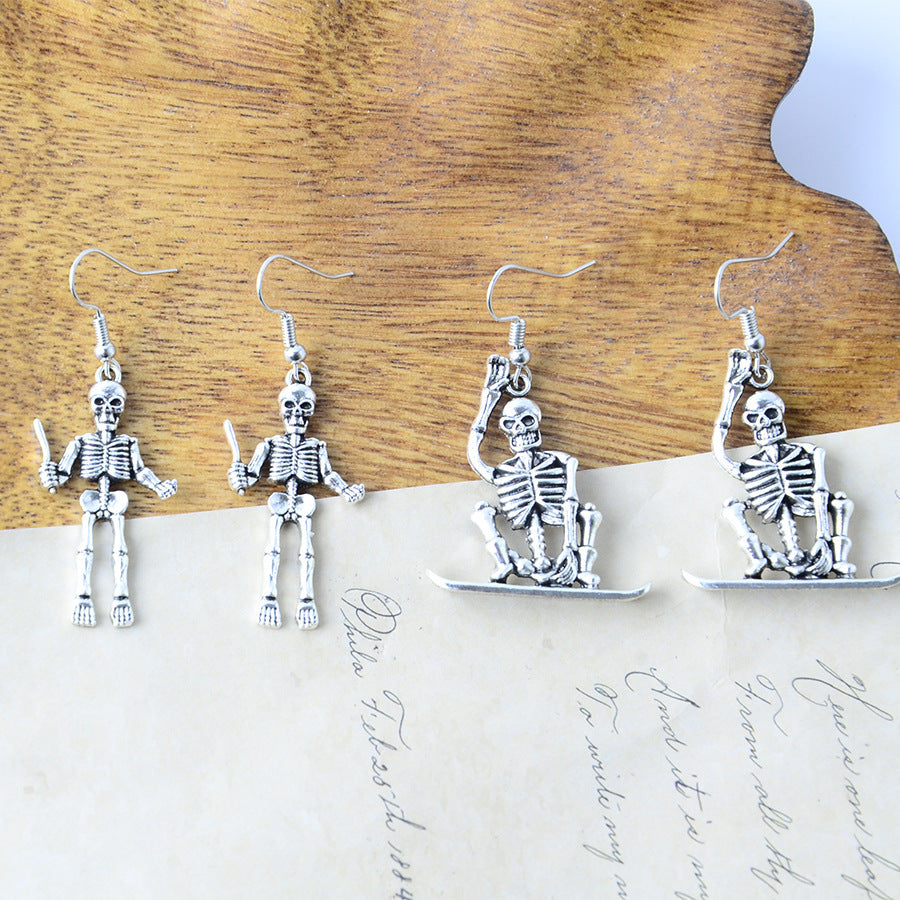 Wholesale Dark Punk Gothic Skull Pendant Earrings In Zinc Alloy For  Party Gift And Boutique Resale