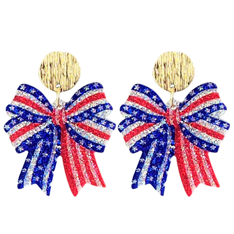 Wholesale Independence Day July 4  Shiny Bald Eagle Boots Butterfly Earrings