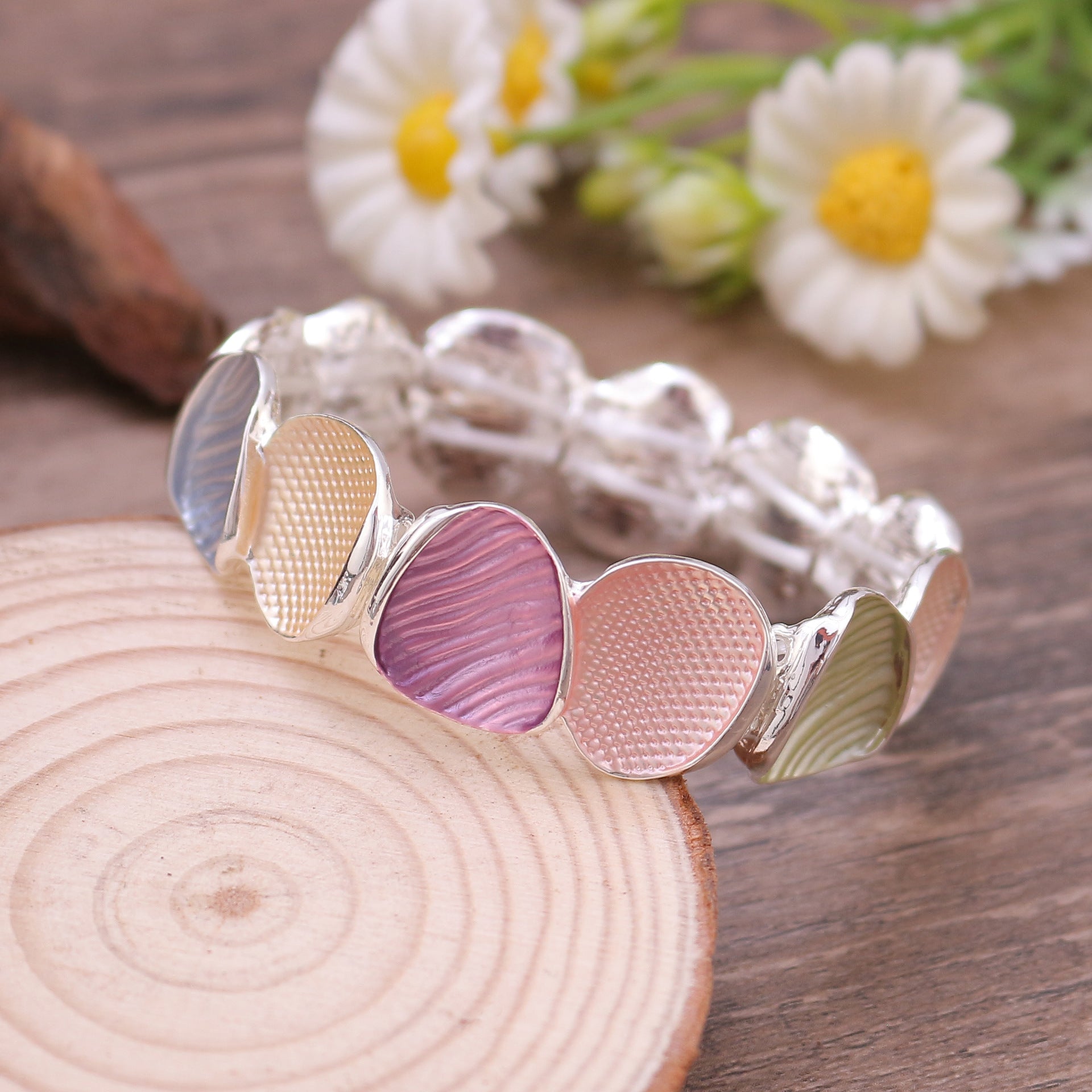 Wholesale  Oval alloy piece connecting bracelet