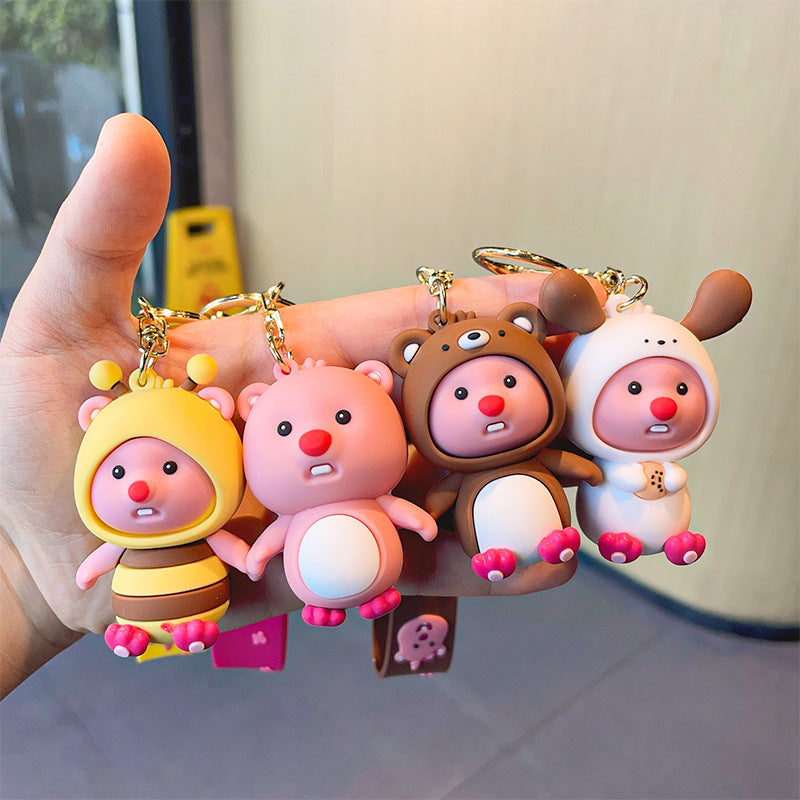 Wholesale Cartoon Cute Keychain Little Beaver Keychains Creative Keychain ACC-KC-SJ010