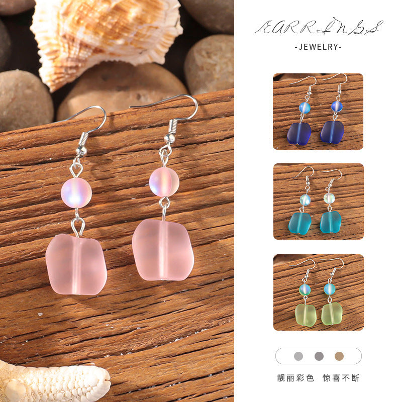 Wholesale Ocean Style Glitter  Glass Earrings