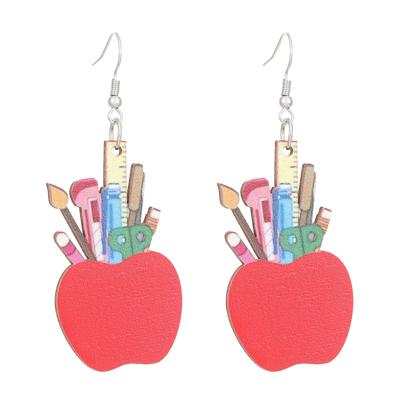 Wholesale  Ballet Dancing Cat Wood Earrings