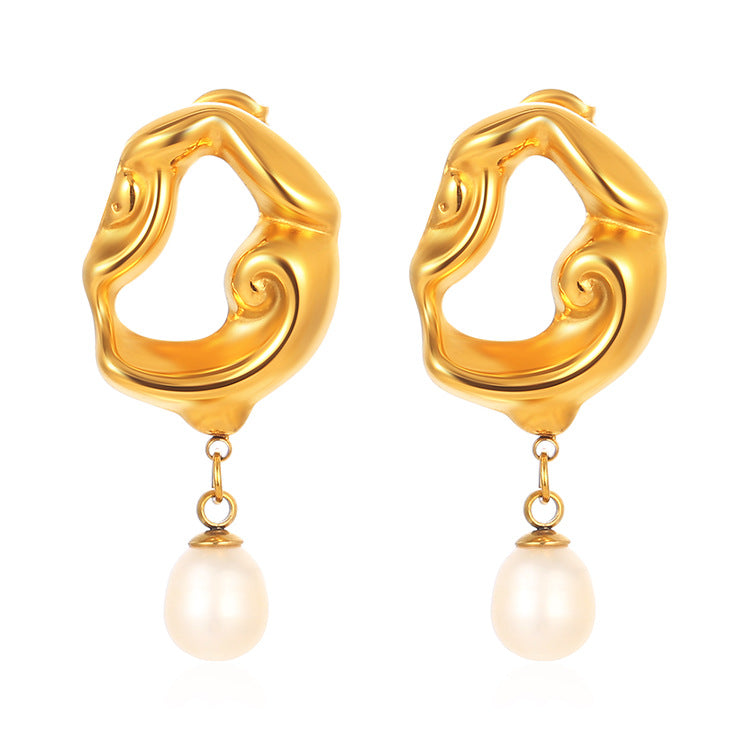 Wholesale Stainless steel pearl earrings