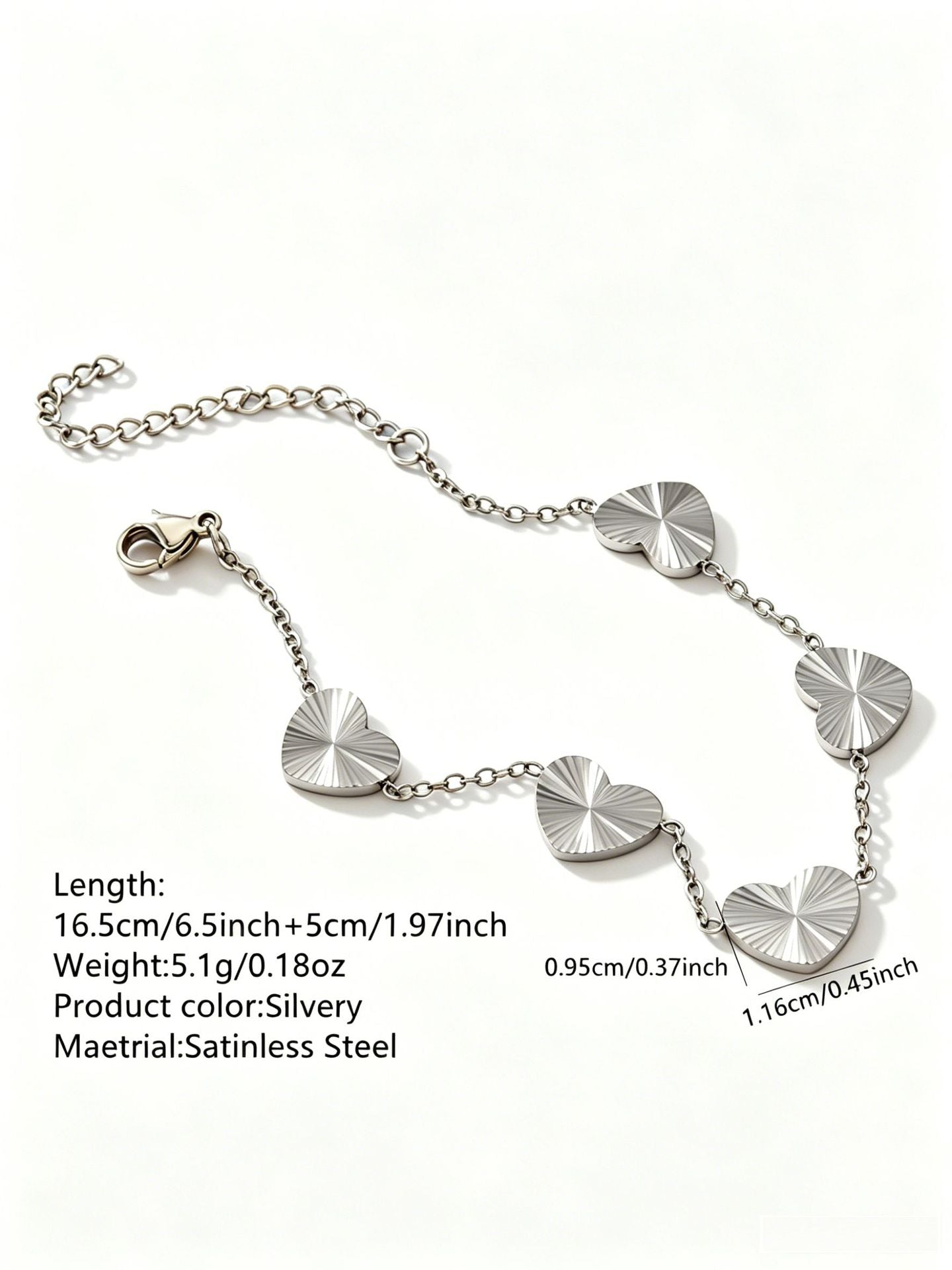 Wholesale Stainless Steel Heart Jewelry Set Earrings Necklace Bracelet for Boutique Resale