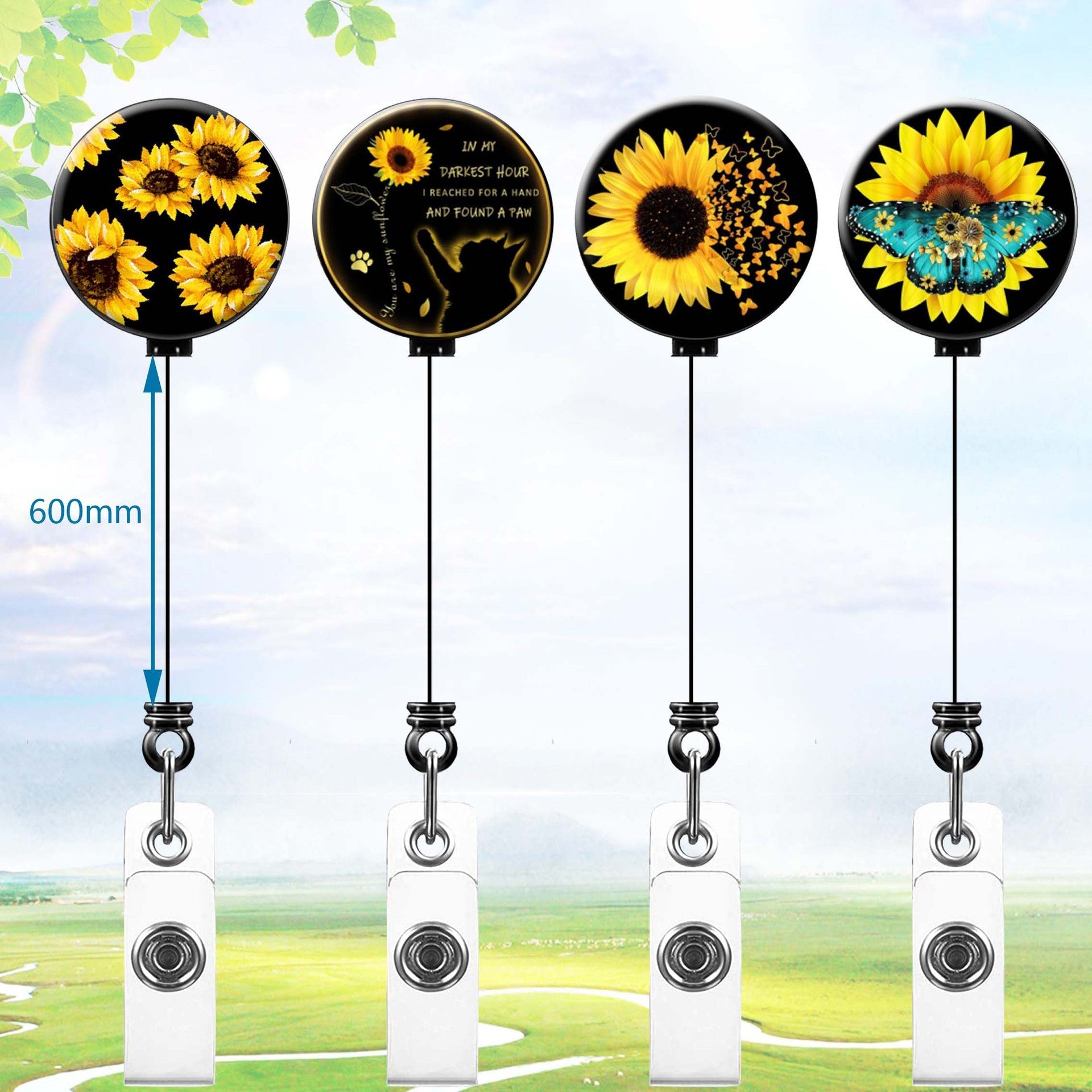 Wholesale ABS Sunflower Telescoping Keychain