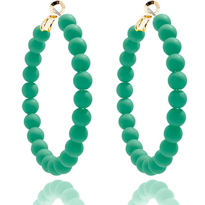 Wholesale Summer Colorful Acrylic Beads Round Earrings Bohemian Stud Earrings ACC-ES-Yunh001