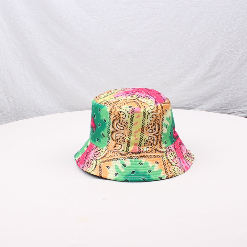Wholesale  cashew flower double-sided fisherman hat bucket hat