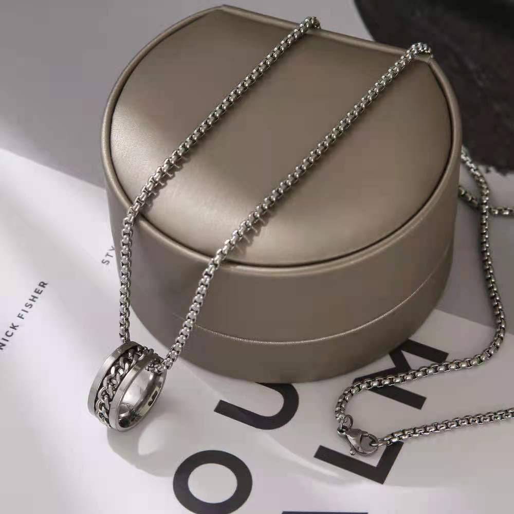 Wholesale Wine Bottle Opener Ring Dual-purpose Hip-hop Stainless Steel Necklace ACC-NE-Leisuo003