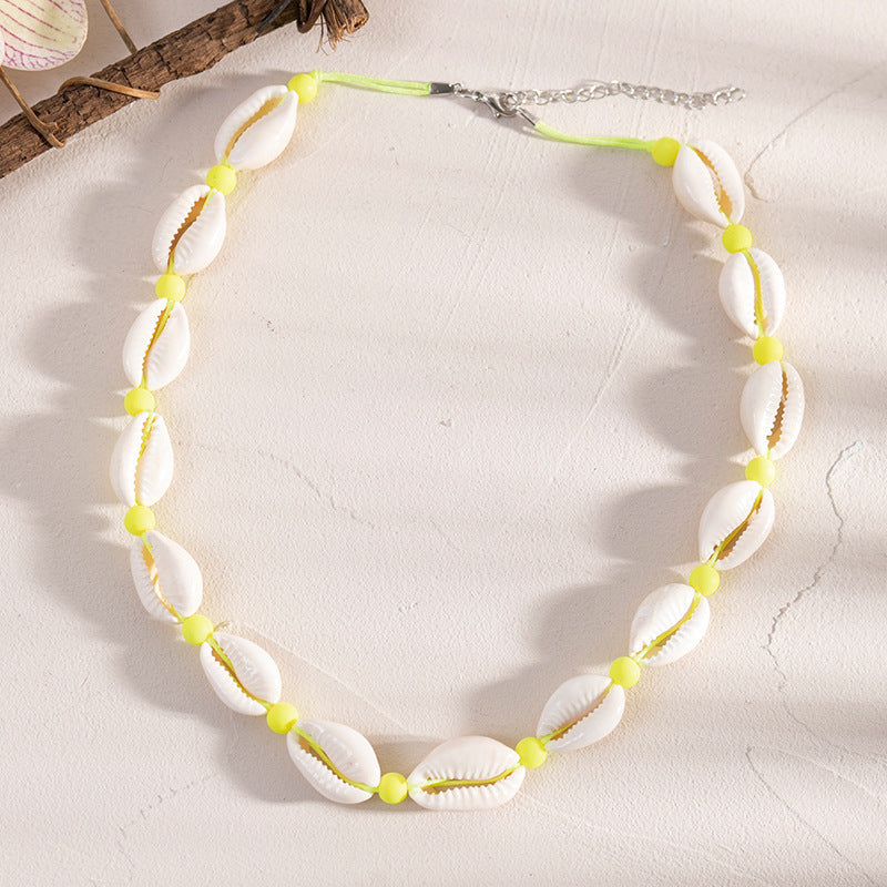 Wholesale Starfish Shell Necklace Adjustable Braided Bracelet Necklace Set ACC-NE-XLH003