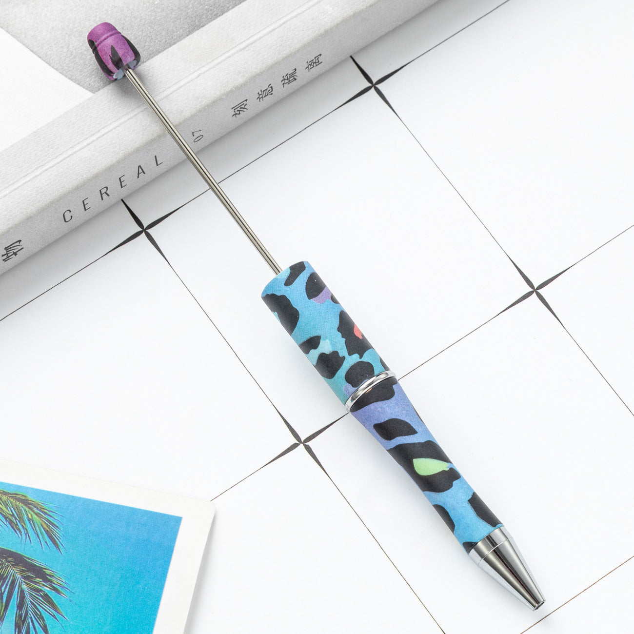 Wholesale Beadable Pens Cow Print Leopard Print Christmas Plastic Pen DIY for Beaded