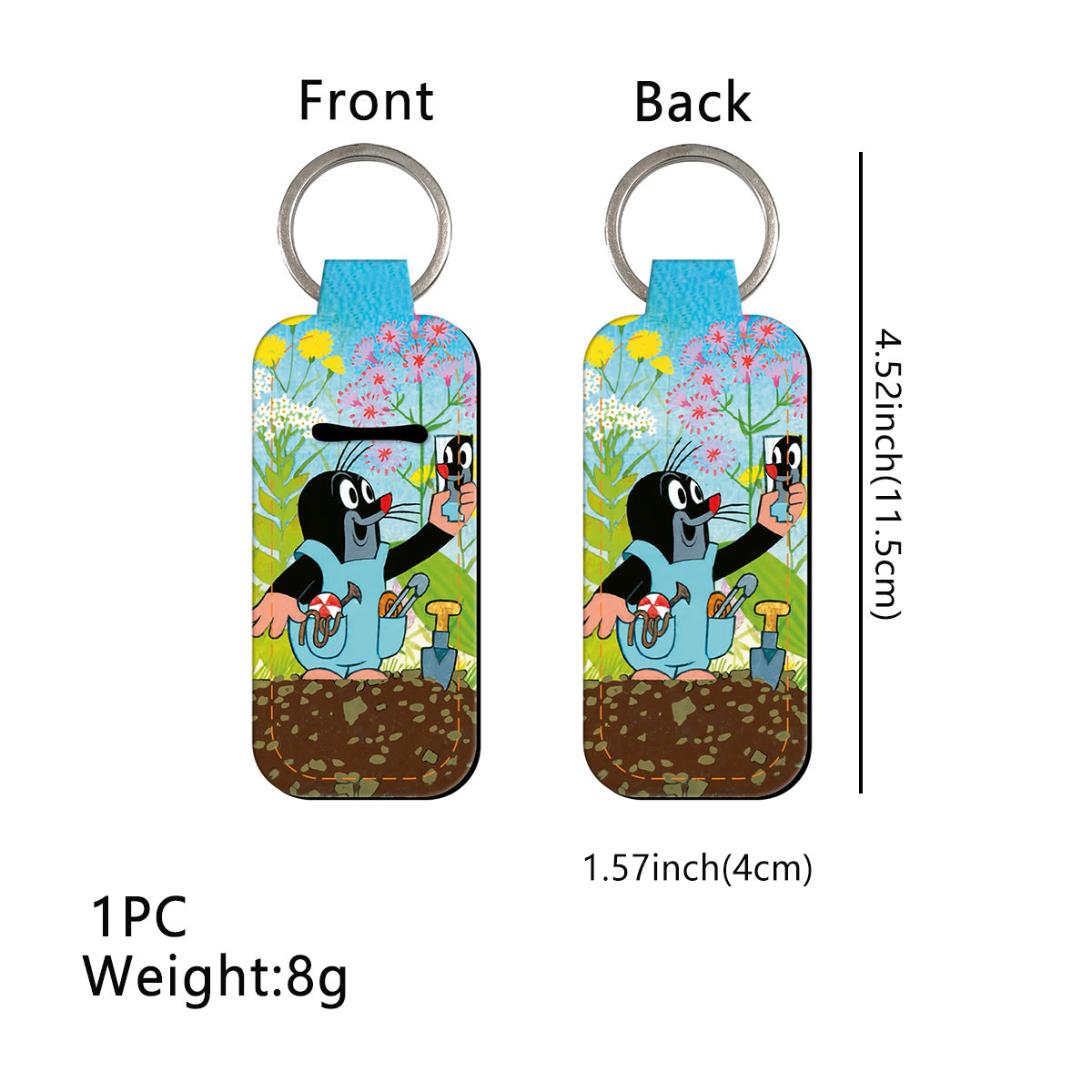 Wholesale 6pcs Cute cartoon lipstick protective case keychain