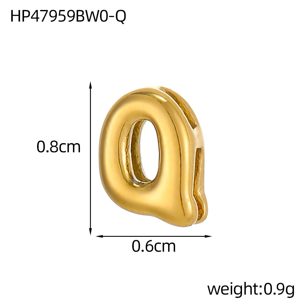 Wholesale Hollow small letters stainless steel plated 18K gold mini pendant